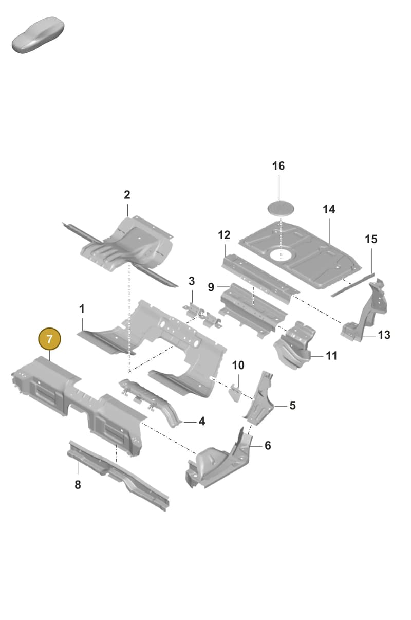 9J1813409Y — Porsche Taycan Sport Turismo (2019-2024) diagram p56801275, position 7