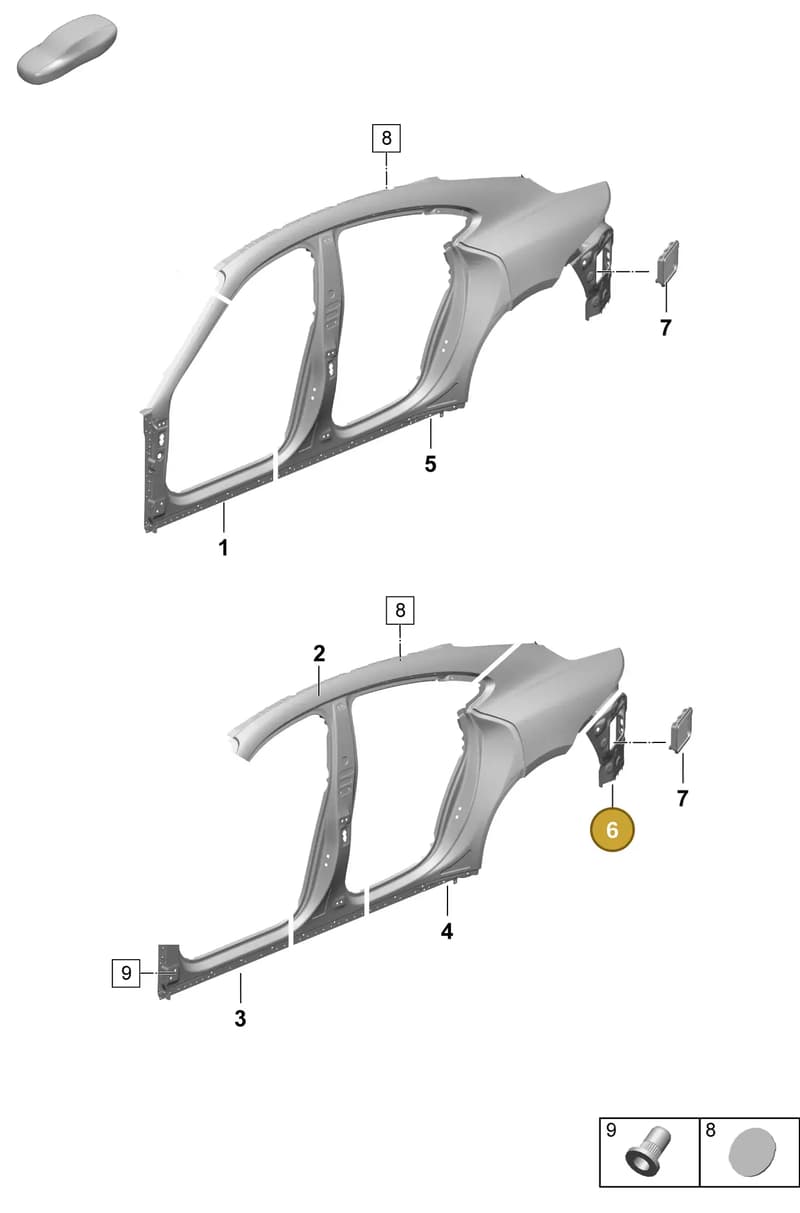 9J1813515YGRV — Porsche Taycan Sport Turismo (2023-) diagram p64801550, position 6