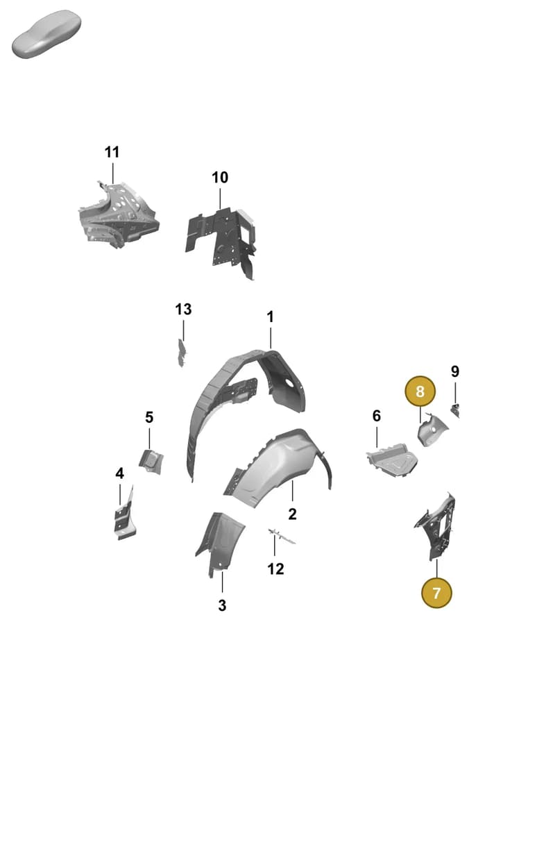 9J1813516YGRV — Porsche Taycan Sport Turismo (2023-) diagram p64801530, position 7+8