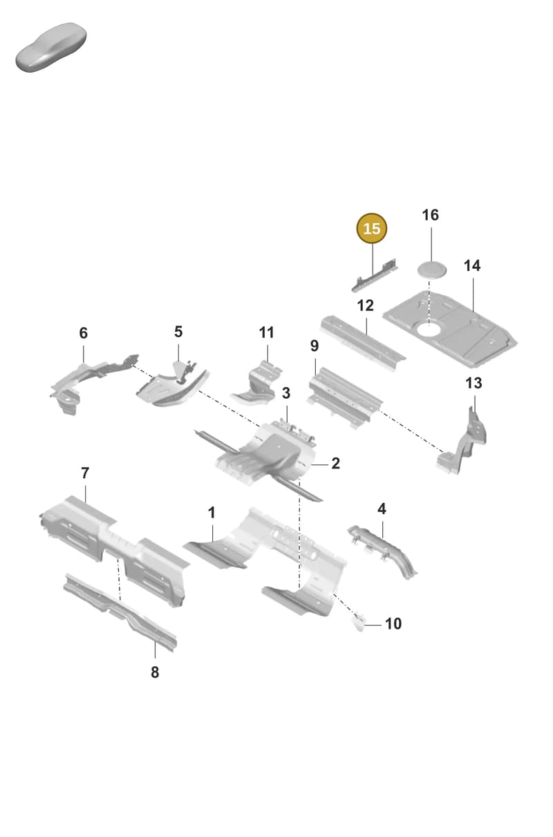 9J1813535Y — Porsche Taycan Sport Turismo (2019-2024) diagram p56801250, position 15