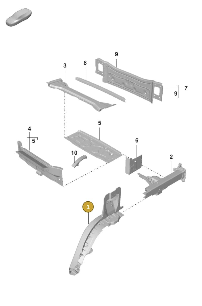 9J1813569Y — Porsche Taycan Sport Turismo (2019-2024) diagram p56801350, position 1