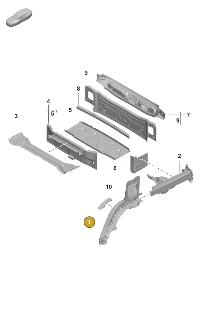 9J1813569Y — Porsche Taycan Sport Turismo (2019-2024) diagram p56801375, position 1