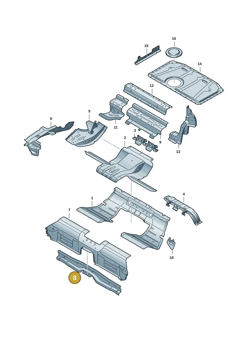 9J1813623Y — Audi RS e-tron GT (2020-2025) diagram 4j1803050, position 8