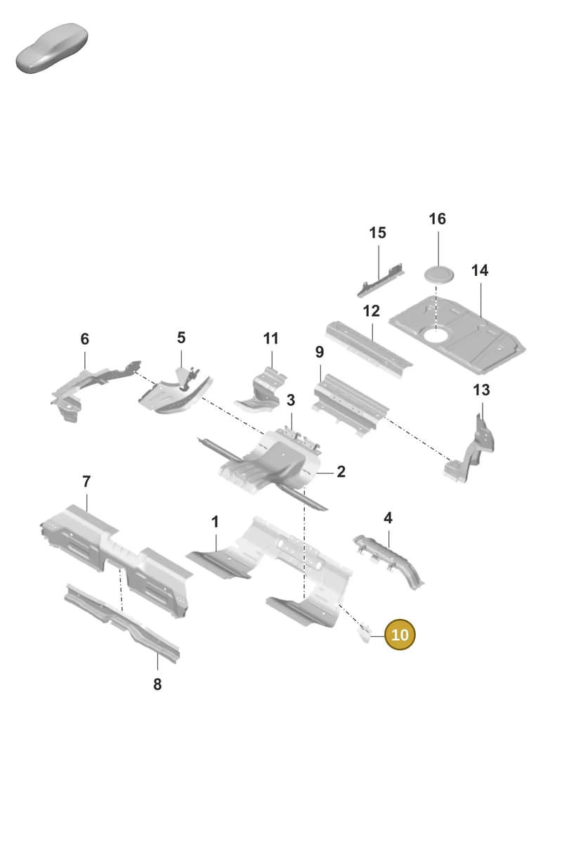 9J1813664YGRV — Porsche Taycan Sport Turismo (2019-2024) diagram p56801250, position 10