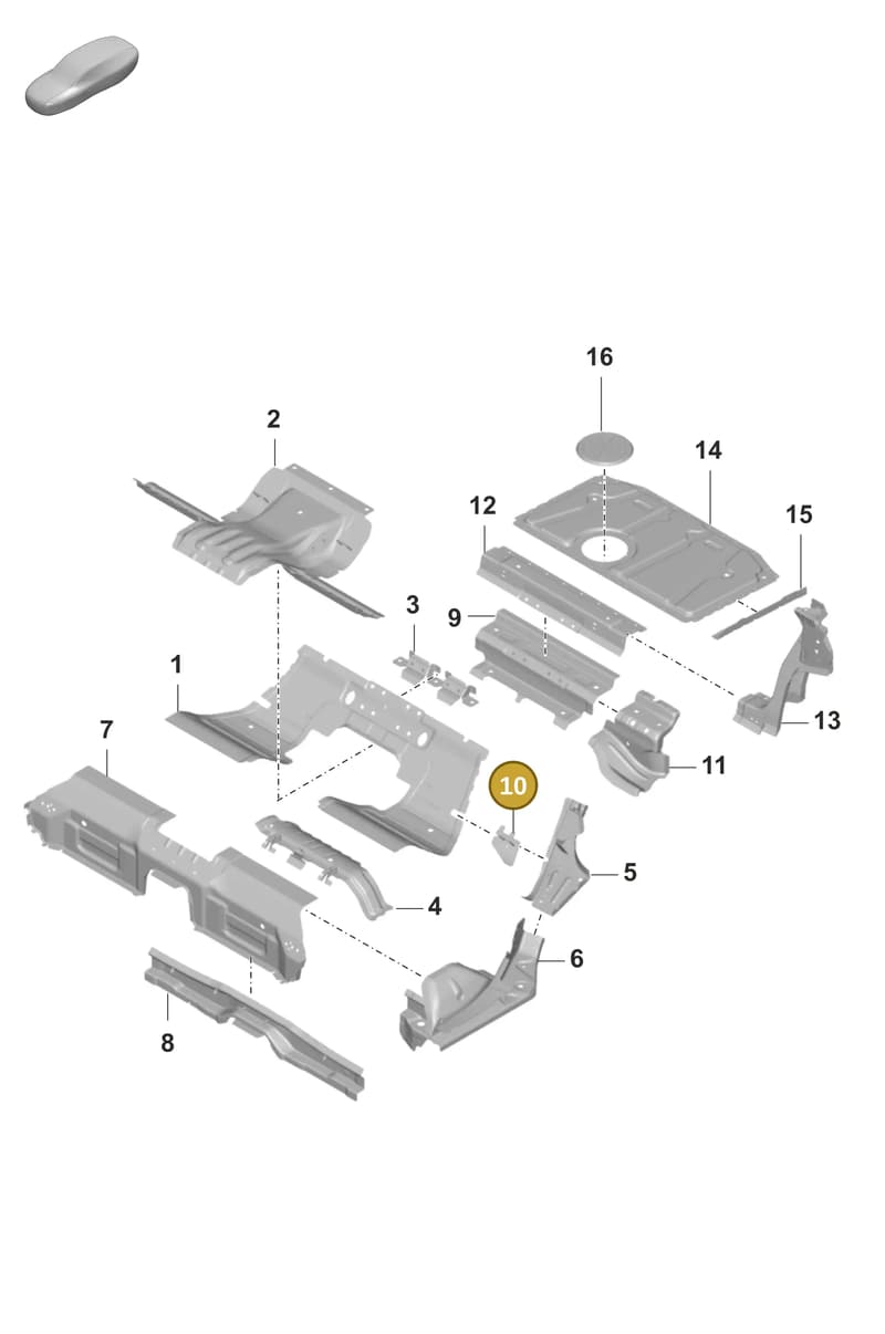 9J1813664YGRV — Porsche Taycan Sport Turismo (2019-2024) diagram p56801275, position 10