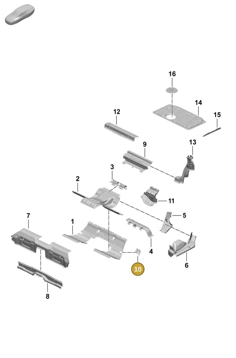 9J1813664YGRV — Porsche Taycan Sport Turismo (2023-) diagram p64801260, position 10