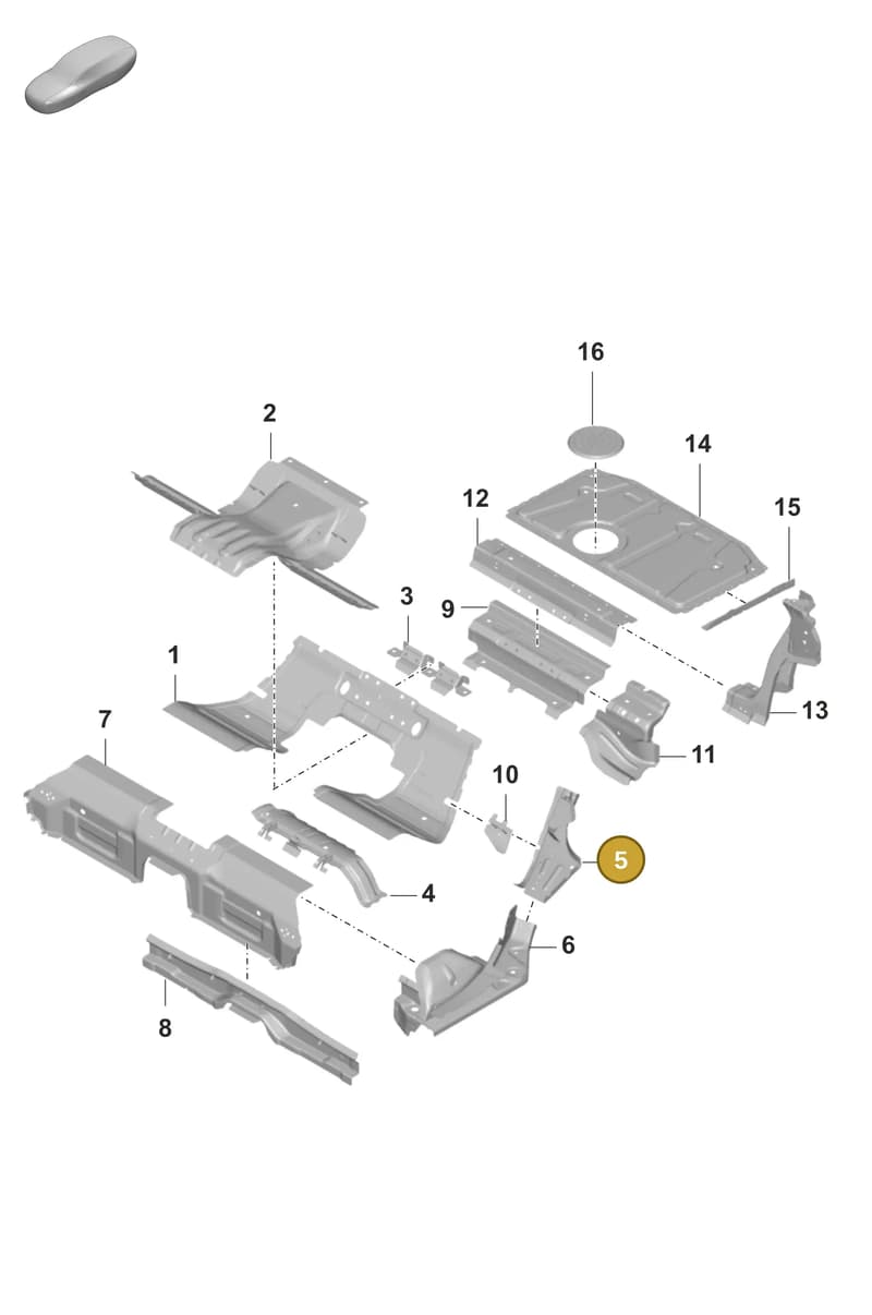 9J1813775YGRV — Porsche Taycan Sport Turismo (2019-2024) diagram p56801275, position 5