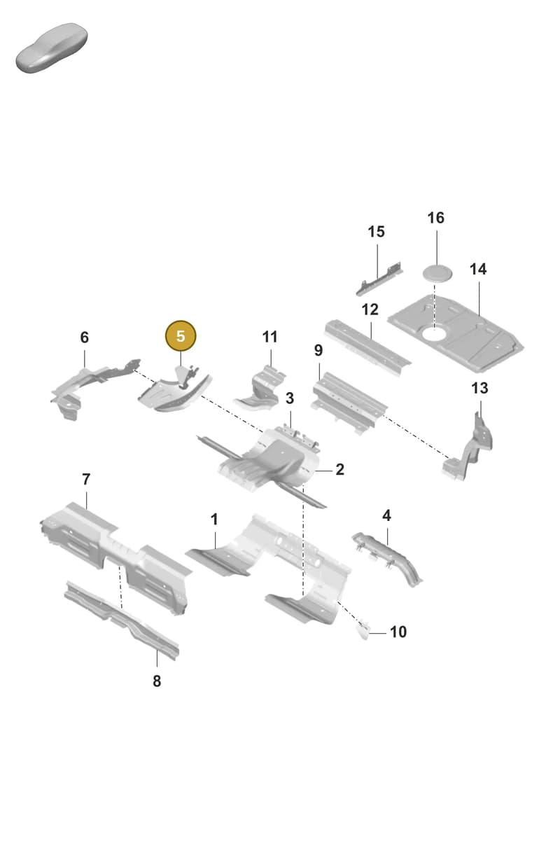 9J1813776YGRV — Porsche Taycan Sport Turismo (2019-2024) diagram p56801250, position 5