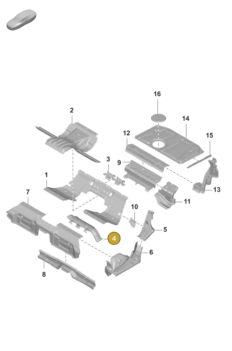 9J1814152YGRV — Porsche Taycan Sport Turismo (2019-2024) diagram p56801275, position 4