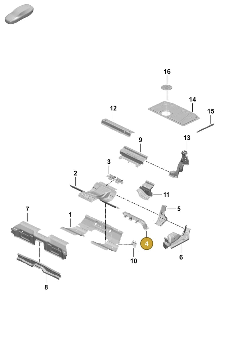 9J1814152YGRV — Porsche Taycan Sport Turismo (2023-) diagram p64801260, position 4