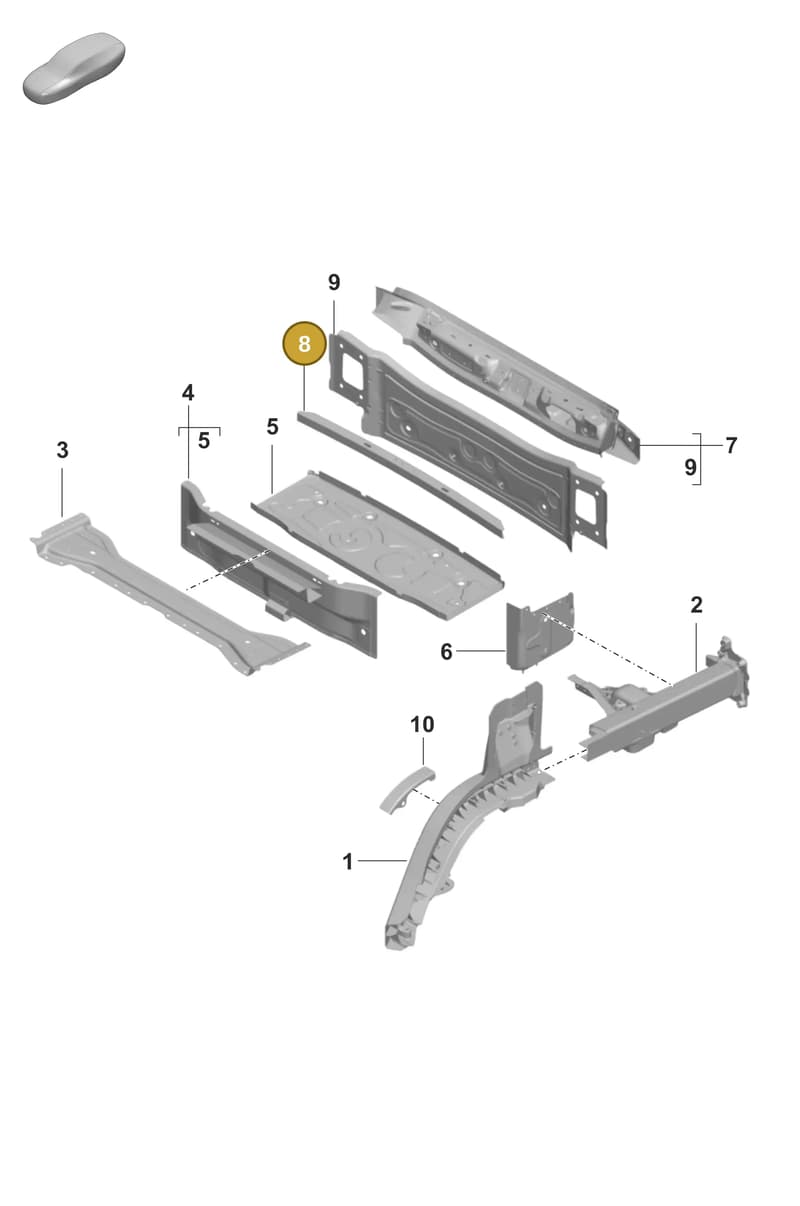 9J1814153Y — Porsche Taycan Sport Turismo (2019-2024) diagram p56801375, position 8