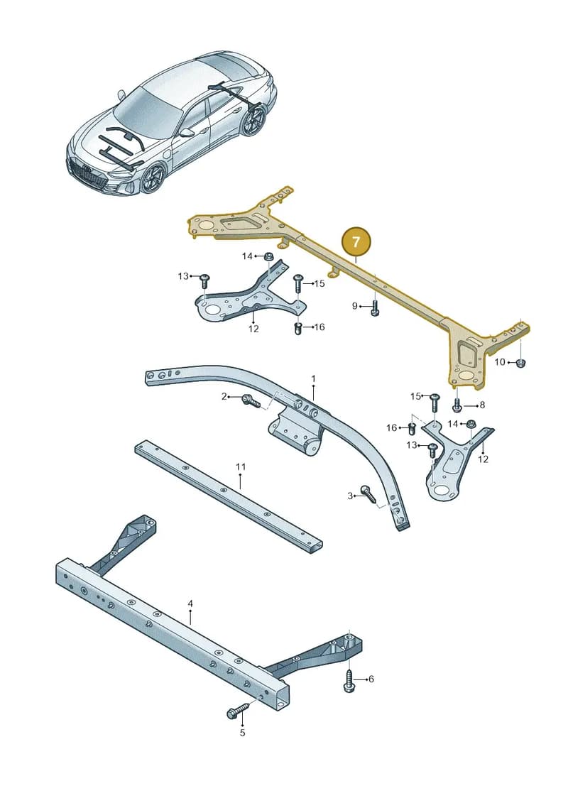 9J1814587A — Audi RS e-tron GT (2020-2025) diagram 4j1803001, position 7