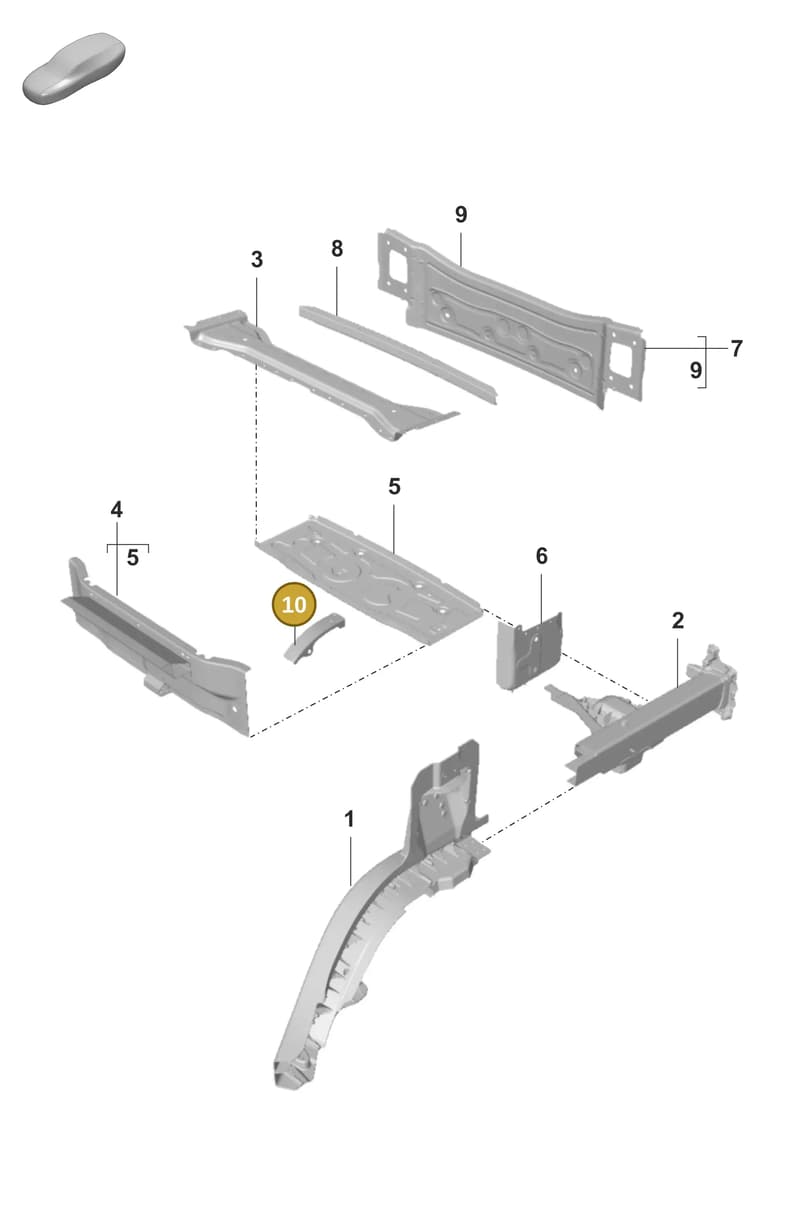 9J1814589YGRV — Porsche Taycan Sport Turismo (2019-2024) diagram p56801350, position 10