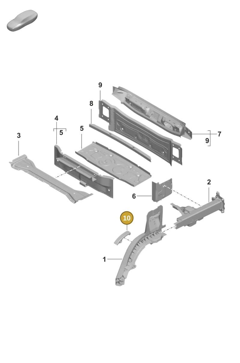9J1814589YGRV — Porsche Taycan Sport Turismo (2019-2024) diagram p56801375, position 10