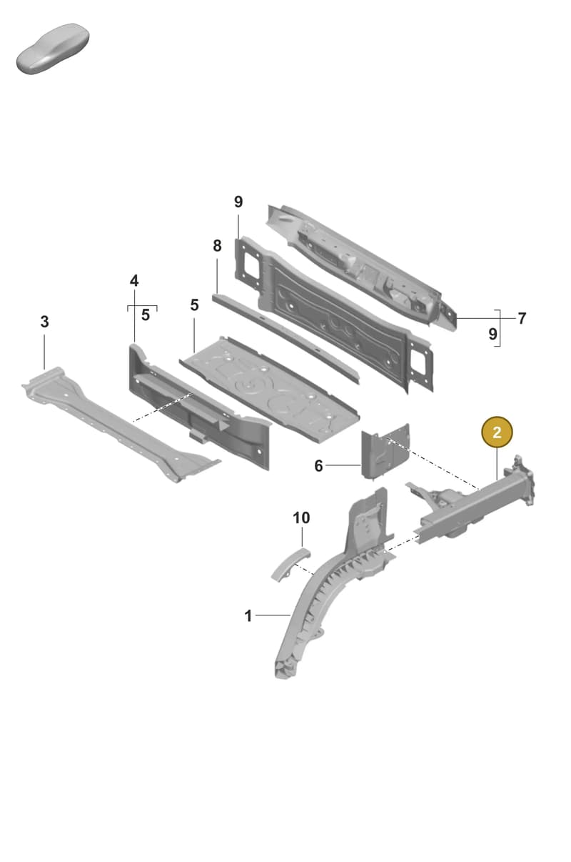 9J1814907AYGRV — Porsche Taycan Sport Turismo (2019-2024) diagram p56801375, position 2