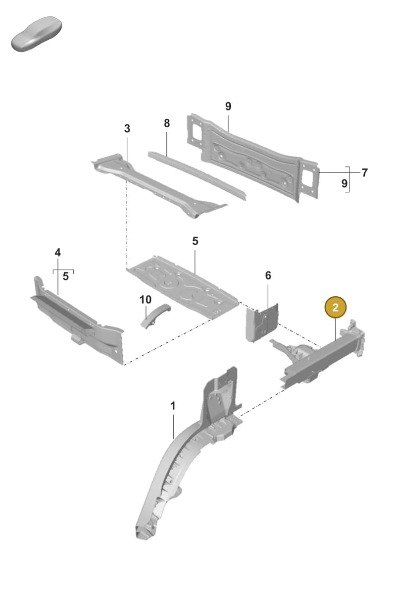 9J1814907Y — Porsche Taycan Sport Turismo (2019-2024) diagram p56801350, position 2