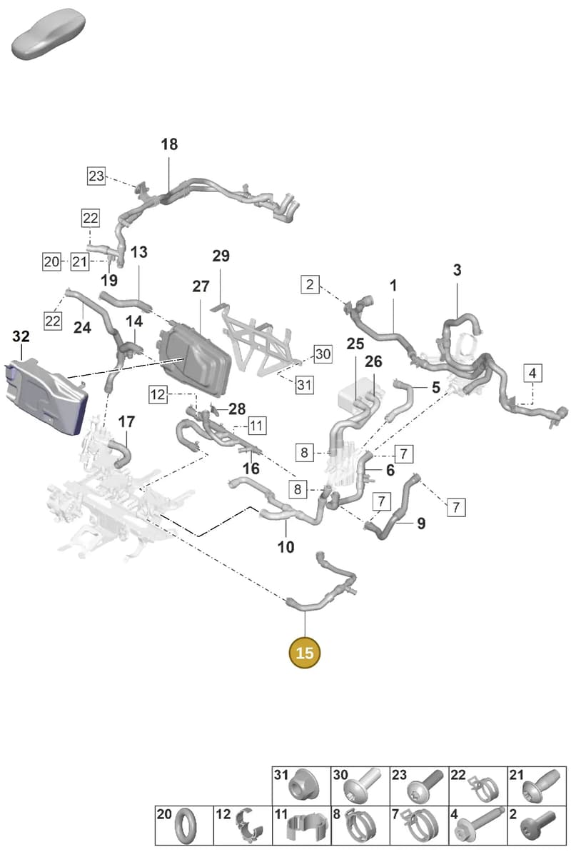 9J1815559 — Porsche Taycan Sport Turismo (2019-2024) diagram p56155060, position 15