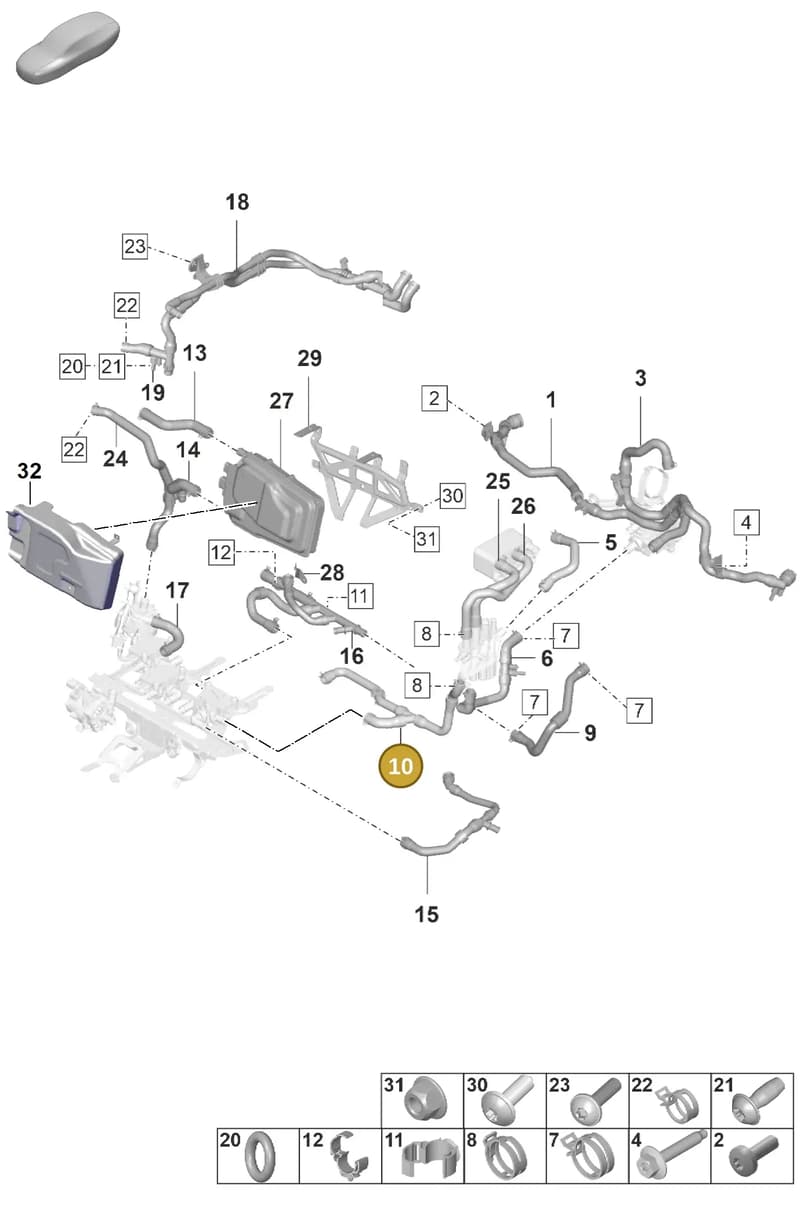 9J1815564 — Porsche Taycan Sport Turismo (2019-2024) diagram p56155060, position 10