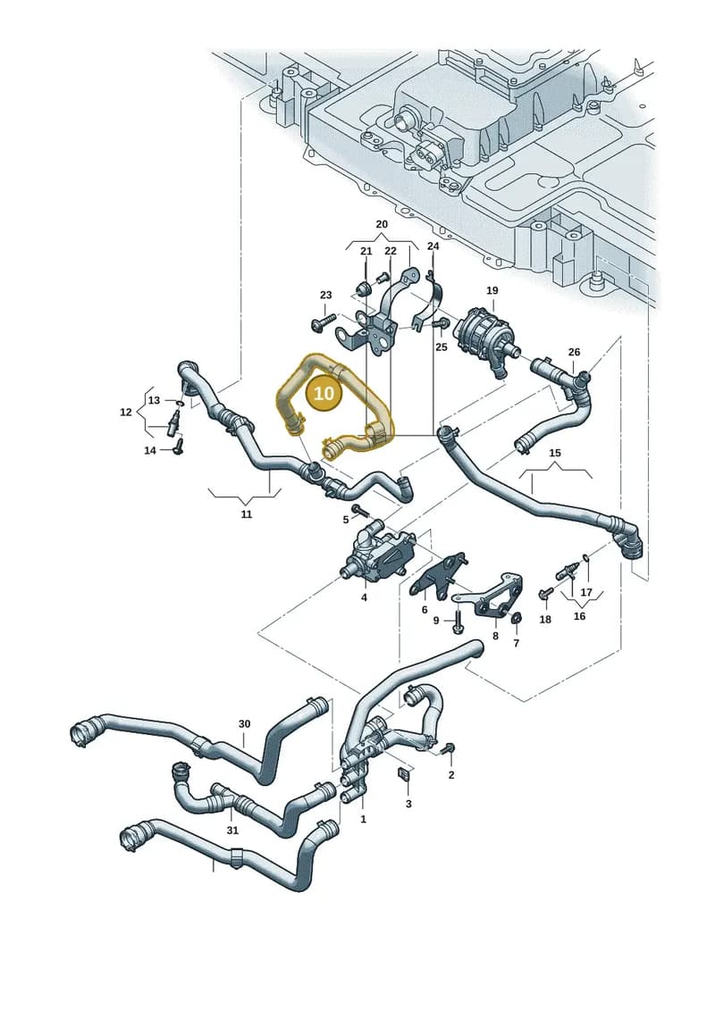 9J1815566H — Audi RS e-tron GT (2020-2025) diagram 4j1121140, position 10