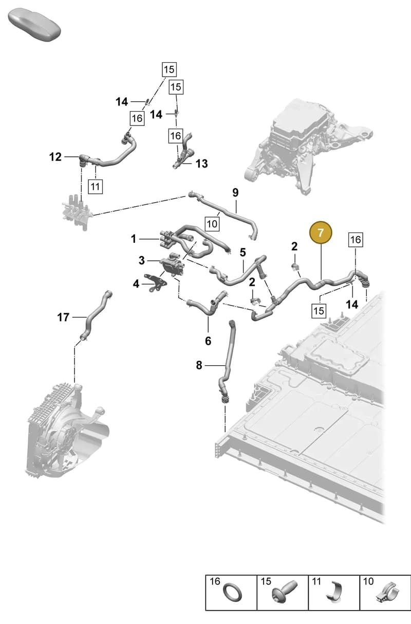 9J1815569K — Porsche Taycan Sport Turismo (2023-2025) diagram p64155500, position 7