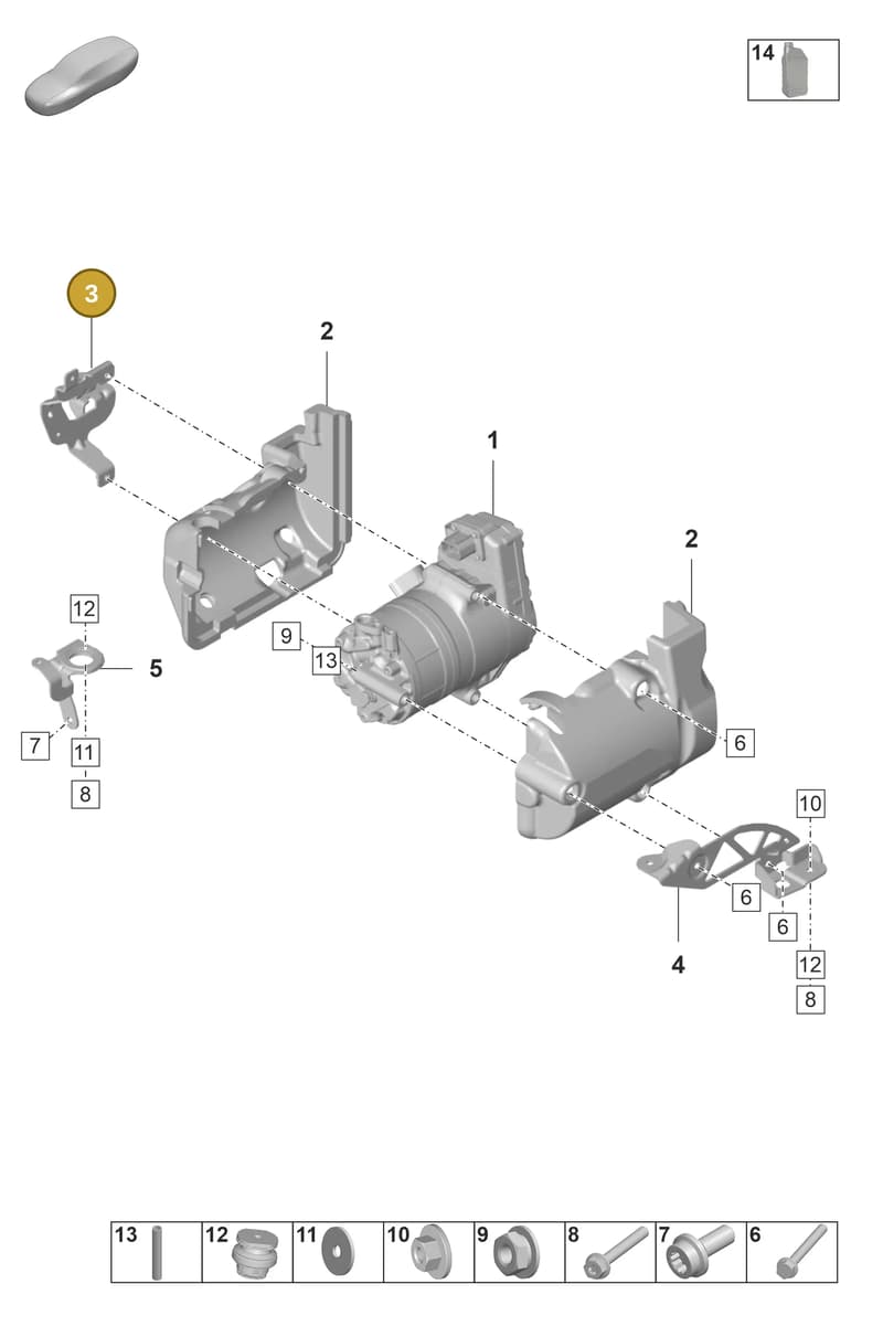 9J1816593 — Porsche Taycan Sport Turismo (2019-2024) diagram p56814200, position 3