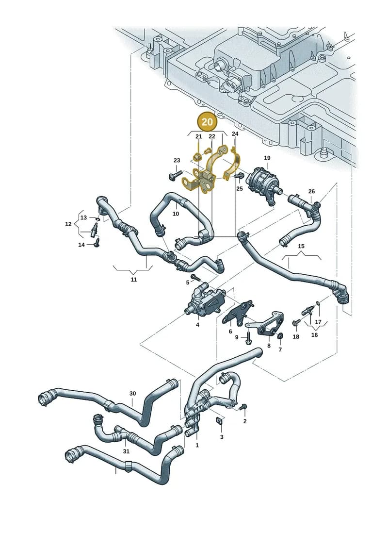 9J1816770M — Audi RS e-tron GT (2020-2025) diagram 4j1121140, position 20