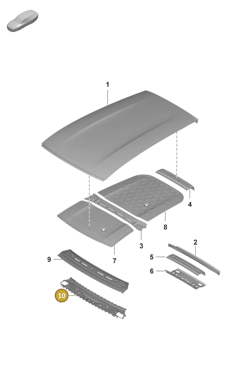 9J1817122YGRV — Porsche Taycan Sport Turismo (2019-2024) diagram p56801575, position 10