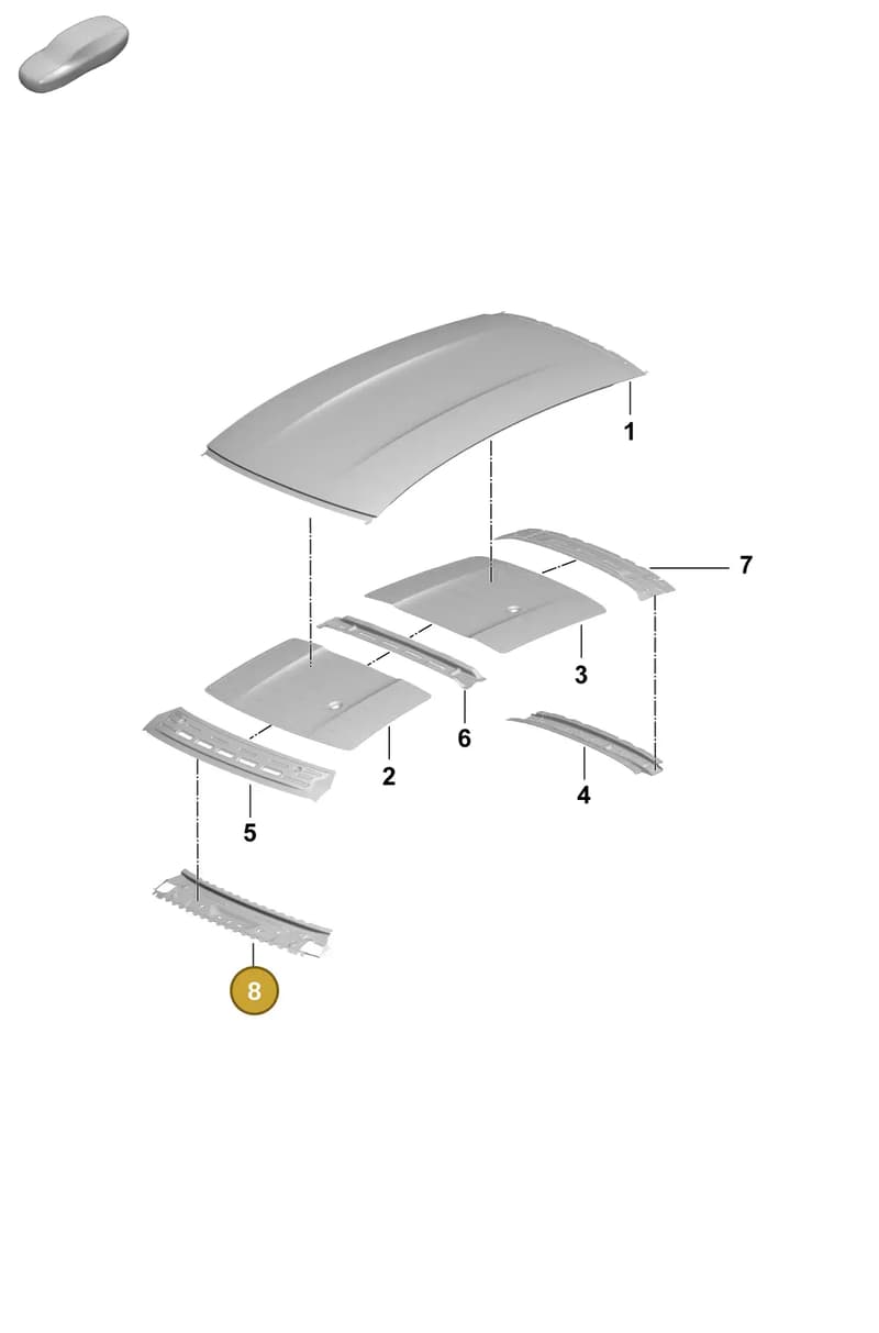 9J1817122Y — Porsche Taycan Sport Turismo (2023-2025) diagram p64801450, position 8