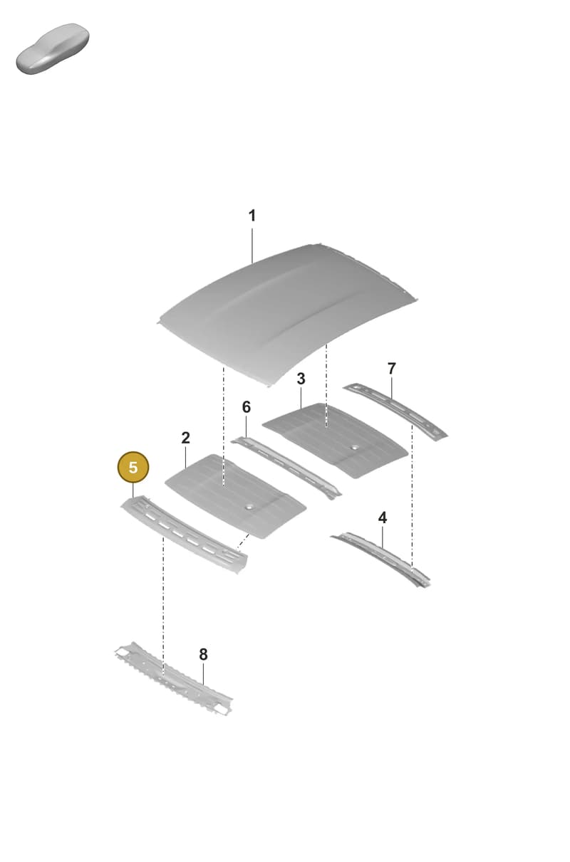 9J1817133AY — Porsche Taycan Sport Turismo (2019-2024) diagram p56801550, position 5