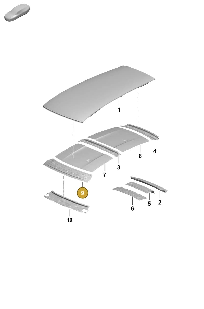 9J1817133AYGRV — Porsche Taycan Sport Turismo (2023-) diagram p64801470, position 9