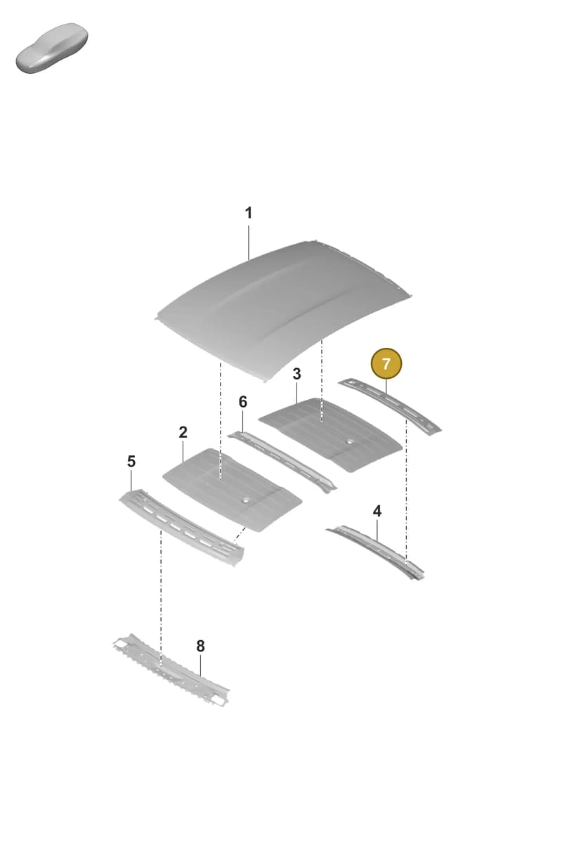 9J1817287AYGRV — Porsche Taycan Sport Turismo (2019-2024) diagram p56801550, position 7