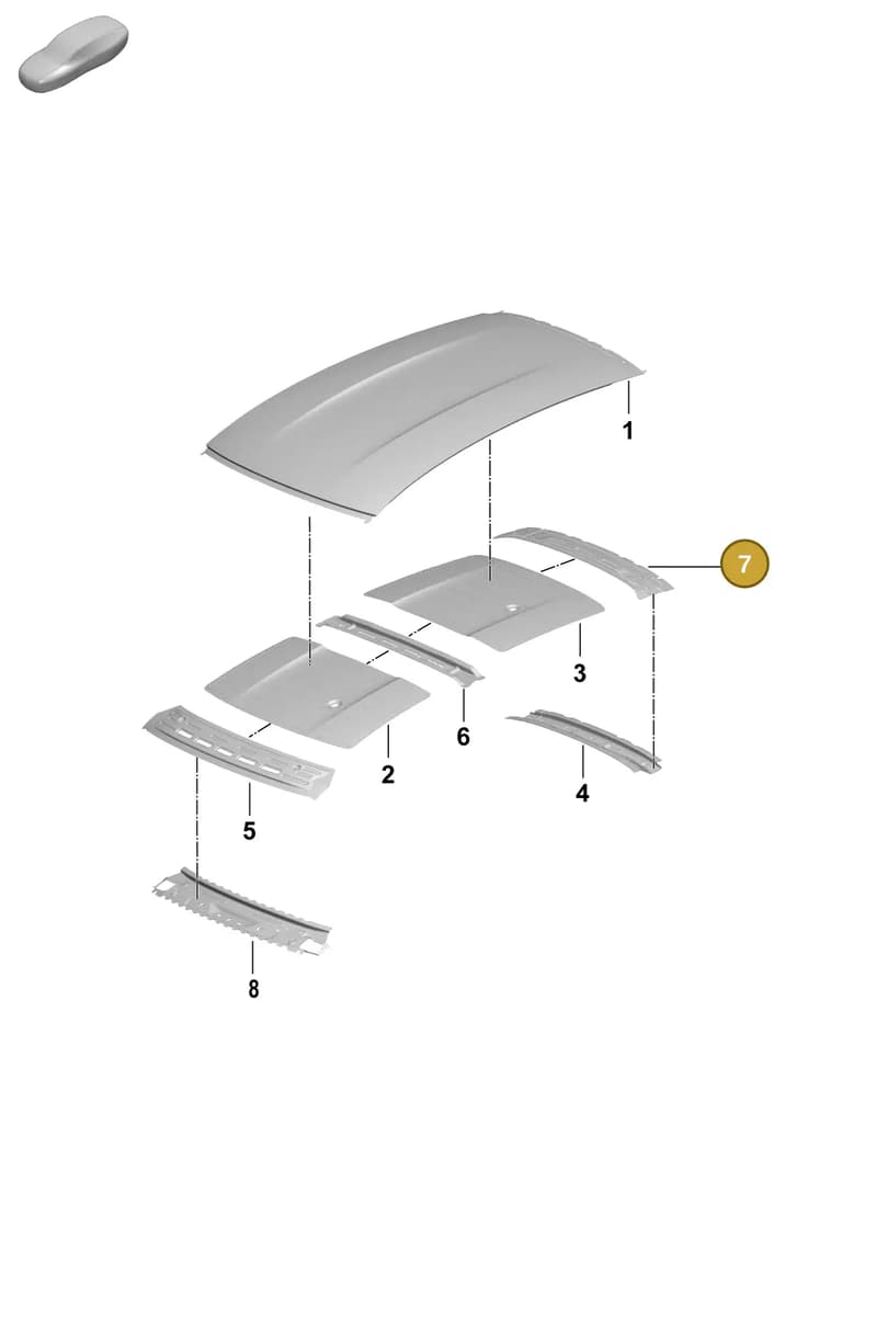 9J1817287YGRV — Porsche Taycan Sport Turismo (2023-) diagram p64801450, position 7