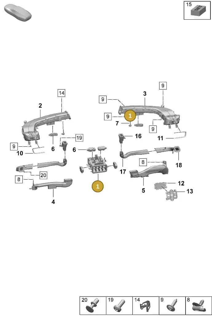 9J1819110B — Porsche Taycan Sport Turismo (2023-2025) diagram p64813101, position 1