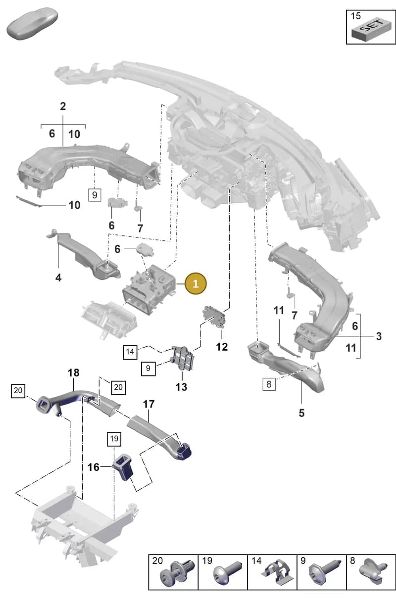 9J1819110B — Porsche Taycan Sport Turismo (2023-2025) diagram p56813100, position 1