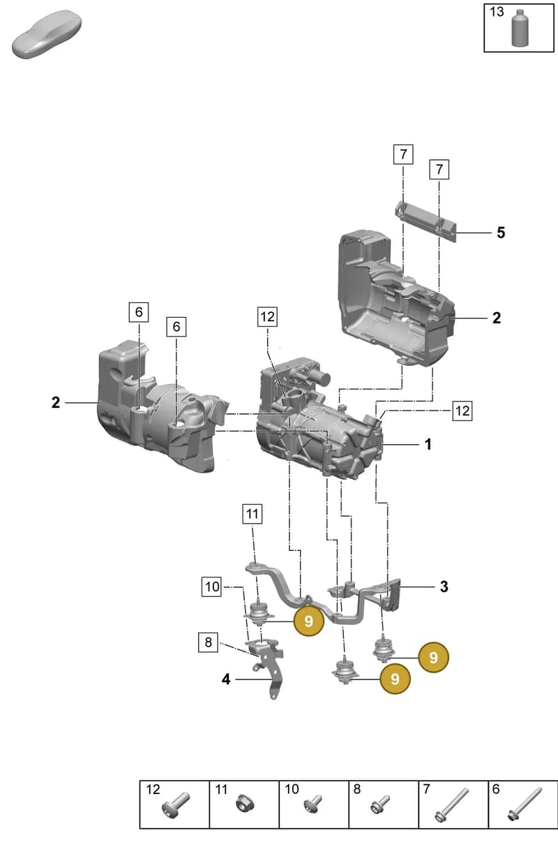 9J1819228D — Porsche Taycan Sport Turismo (2023-2025) diagram p64814200, position 9