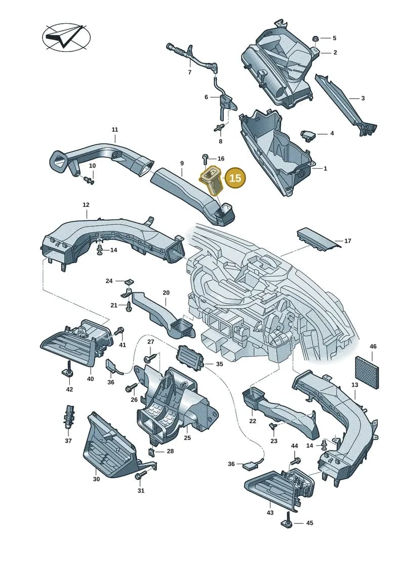 9J1819501A — Audi RS e-tron GT (2020-2025) diagram 4j1819100, position 15