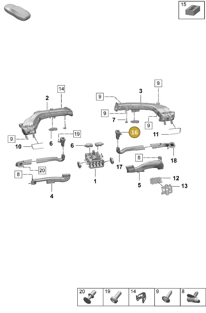 9J1819501A — Porsche Taycan Sport Turismo (2023-2025) diagram p64813110, position 16