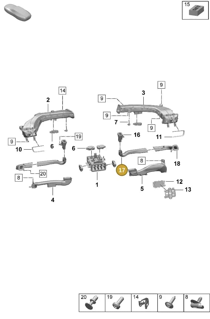 9J1819502 — Porsche Taycan Sport Turismo (2023-2025) diagram p64813110, position 17