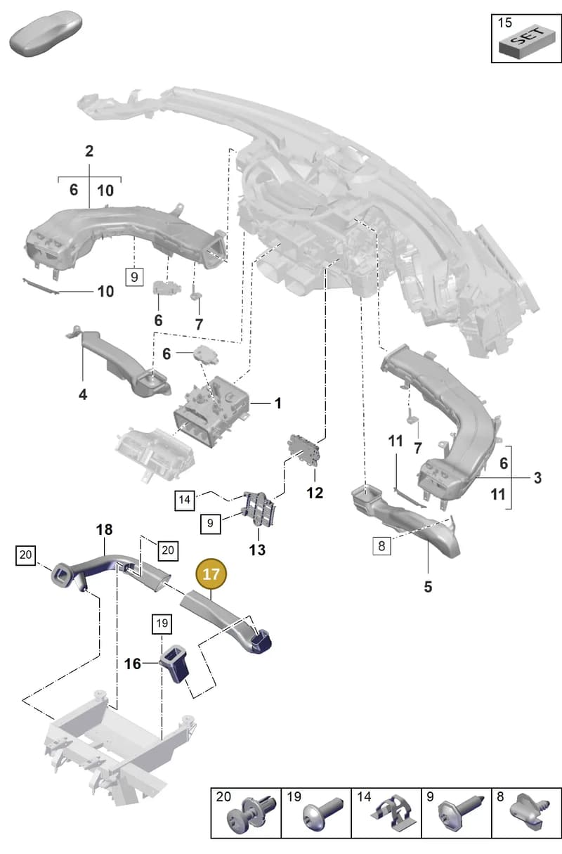 9J1819502 — Porsche Taycan Sport Turismo (2023-2025) diagram p56813100, position 17