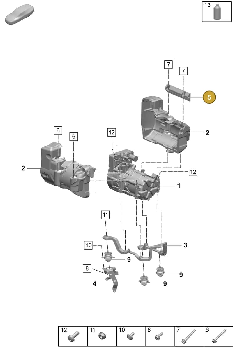 9J1819818A — Porsche Taycan Sport Turismo (2023-2025) diagram p64814200, position 5
