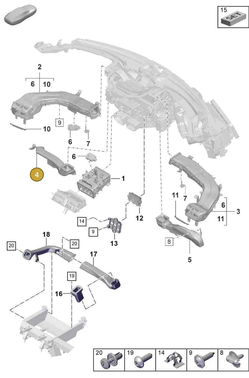9J1819902 — Porsche Taycan Sport Turismo (2023-2025) diagram p56813100, position 4