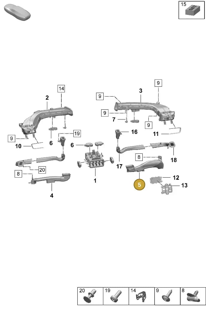9J1819908 — Porsche Taycan Sport Turismo (2023-2025) diagram p64813110, position 5