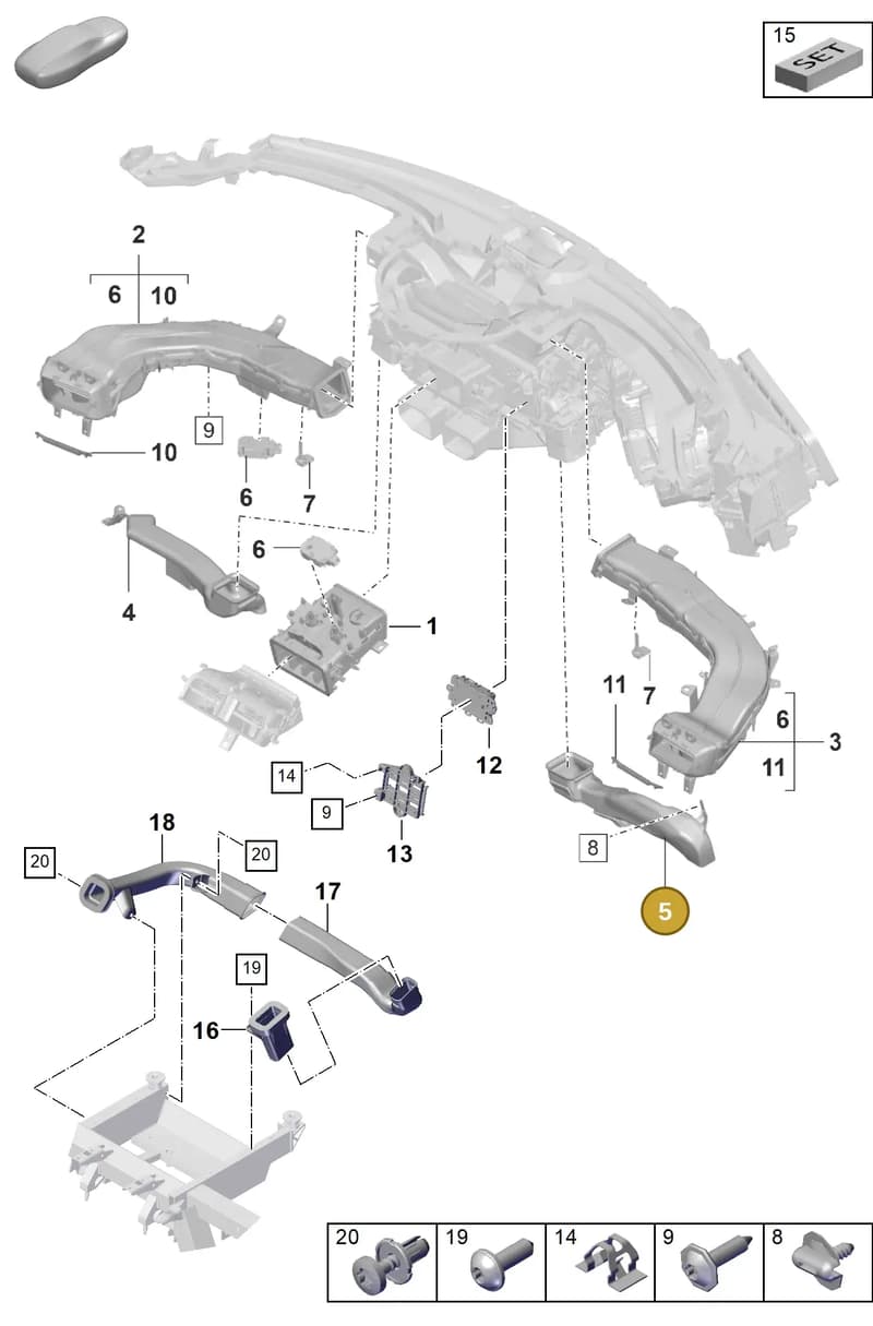 9J1819908 — Porsche Taycan Sport Turismo (2023-2025) diagram p56813100, position 5