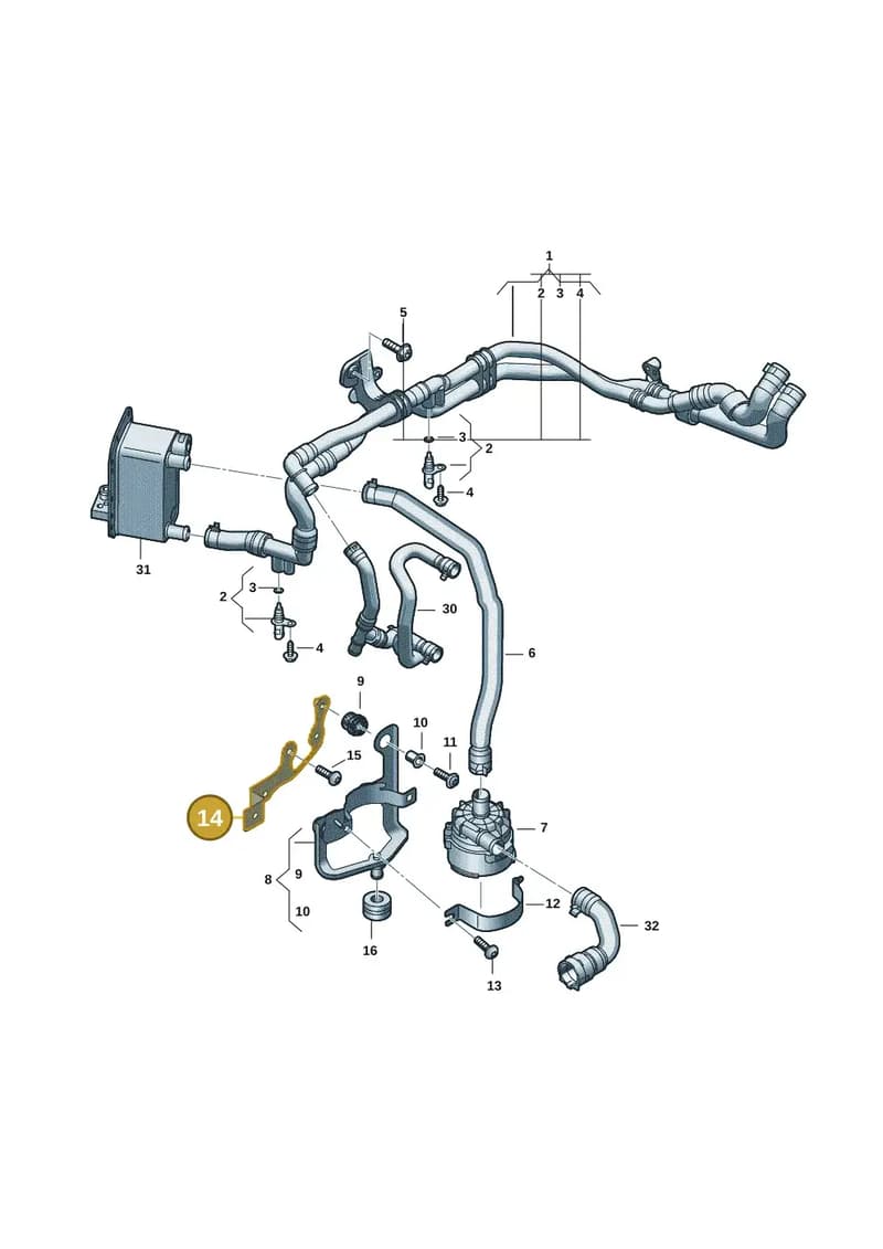 9J1820495 — Audi RS e-tron GT (2020-2025) diagram 4j1121130, position 14