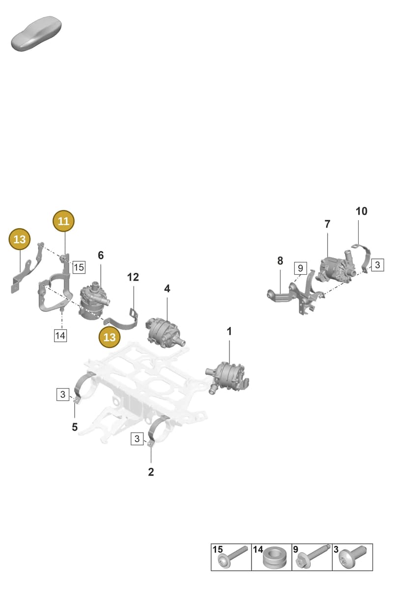9J1820495 — Porsche Taycan Sport Turismo (2019-2024) diagram p56155000, position 11+13