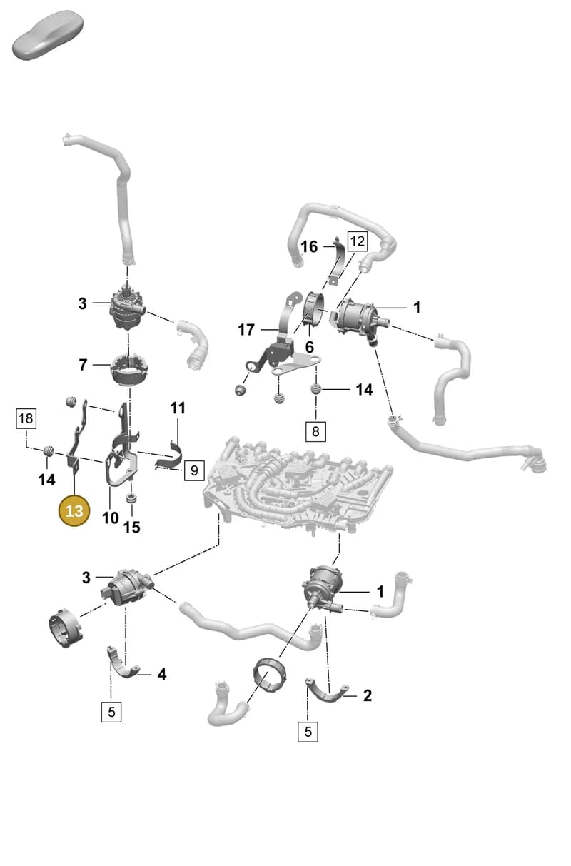 9J1820495 — Porsche Taycan Sport Turismo (2023-2025) diagram p64155000, position 13