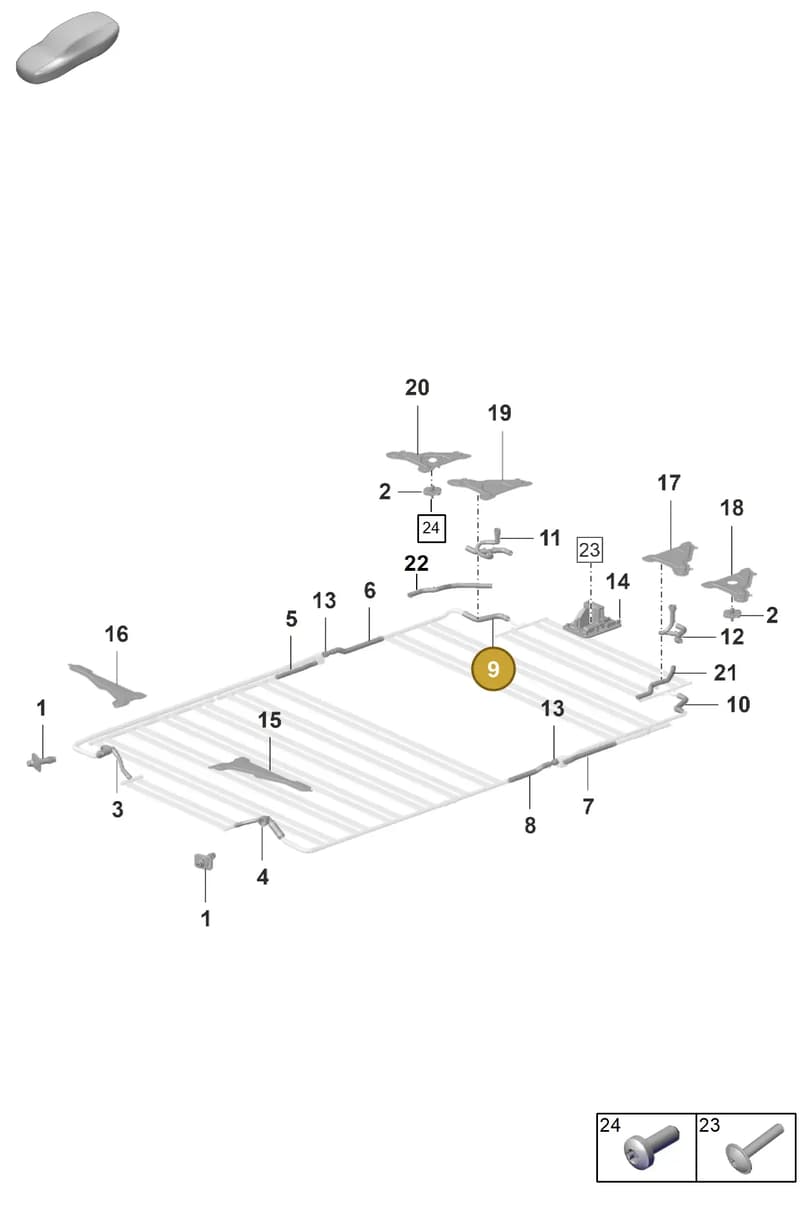 9J1820590 — Porsche Taycan Sport Turismo (2019-2024) diagram p56251050, position 9