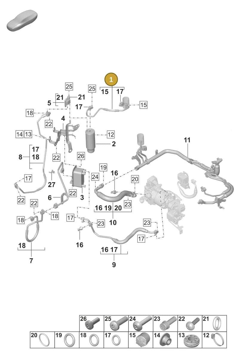 9J1820722A — Porsche Taycan Sport Turismo (2019-2024) diagram p56814400, position 1