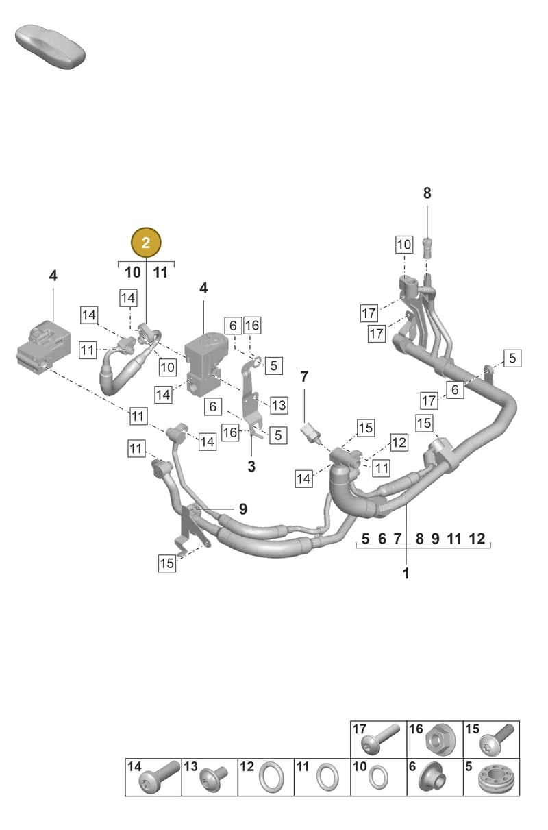 9J1820726C — Porsche Taycan Sport Turismo (2019-2024) diagram p56814300, position 2