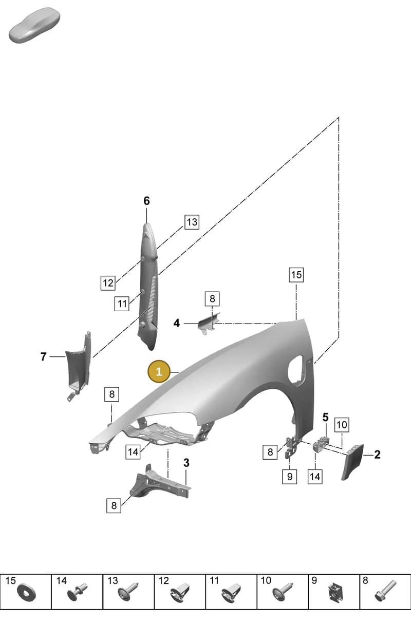 9J1821102FYGRV — Porsche Taycan Sport Turismo (2023-2025) diagram p64801400, position 1